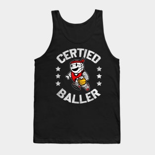 Certified Baller Cute Kawaii Basketball Design Tank Top